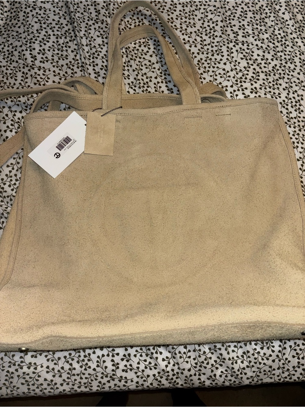 Telfar Beige Suede Tote travel bag